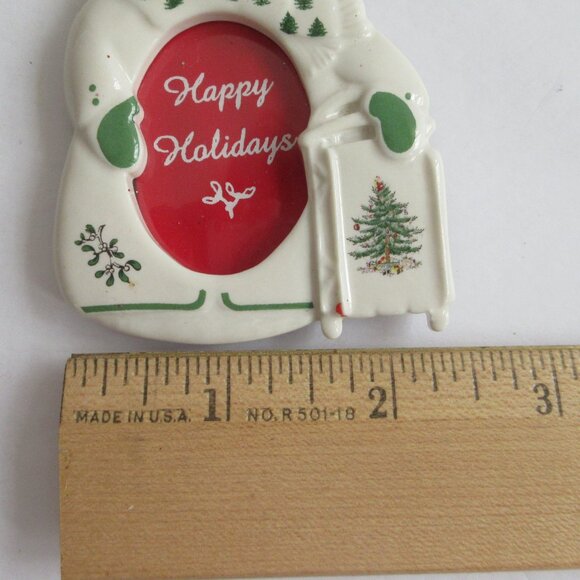 Spode Porcelain Christmas Tree Snowman Picture Frame Christmas Ornament - Picture 7 of 13